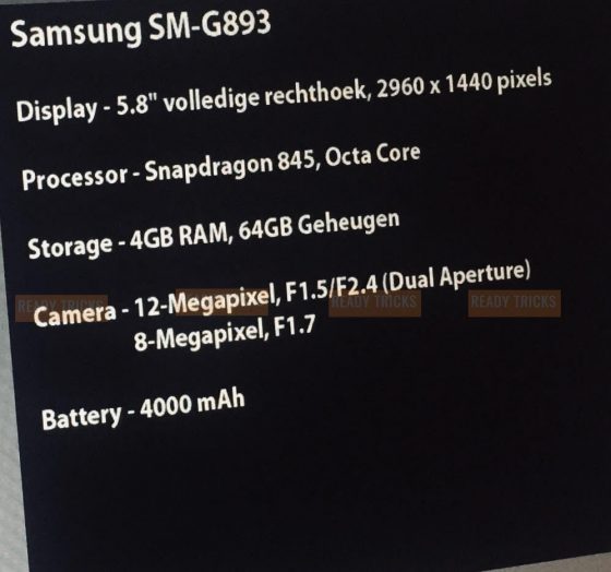 Samsung Galaxy S9 Active specyfikacja