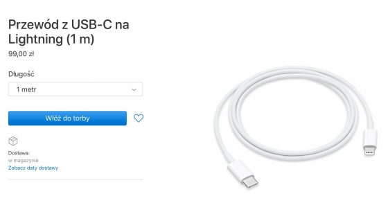 Kabel Lightning z USB C Apple iPhone