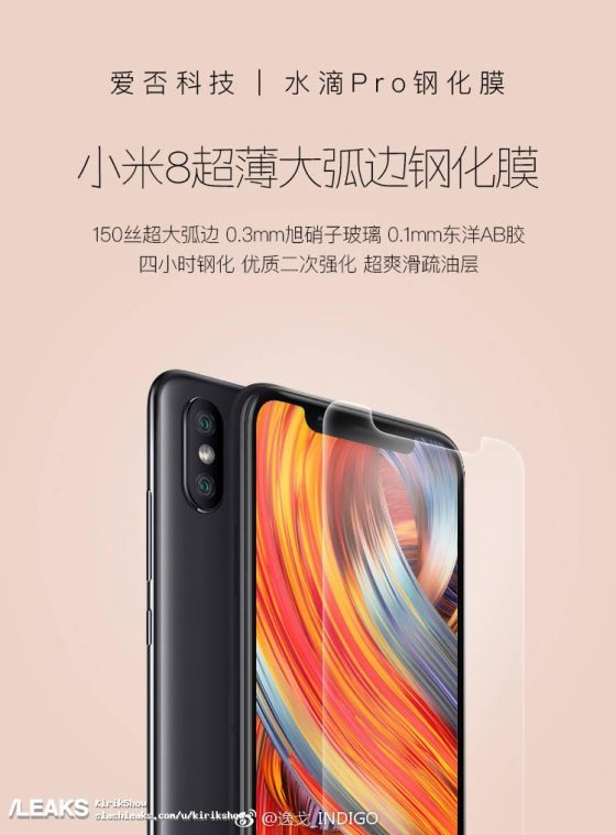 Xiaomi Mi 8 notch szkło ochronne
