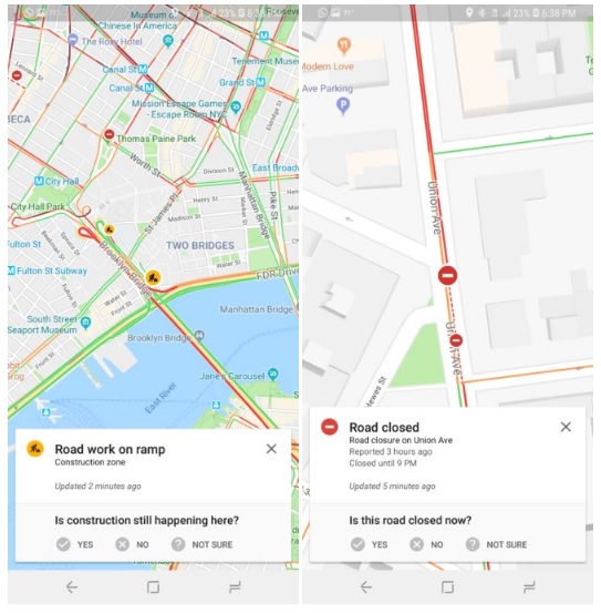 Mapy Google Waze powiadomienia alerty o utrudnieniach w ruchu drogowym