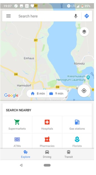 mapy google przyciski praca dom