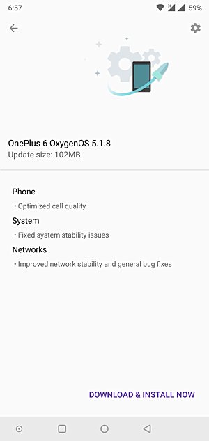 OnePlus 6 OxygenOS 5.1.8 aktualizacja poprawki optymalizajce