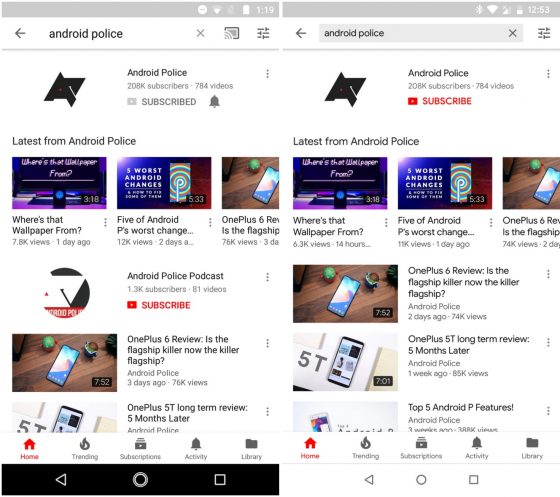 YouTube na Androida nowy pasek wyszukiwania wyszukiwarka