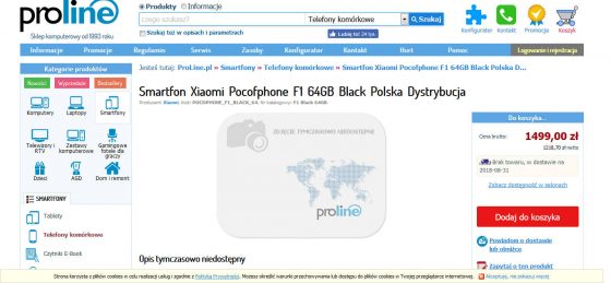 Xiaomi POCO F1 cena w Polsce gdzie kupić kiedy premiera specyfikacja techniczna