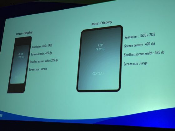 Samsung Galaxy F One UI Infinity Flex składane smartfony ekrany SDC 2018