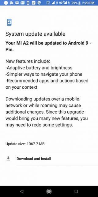 Xiaomi Mi A2 Android 9 Pie aktualizacja co nowego