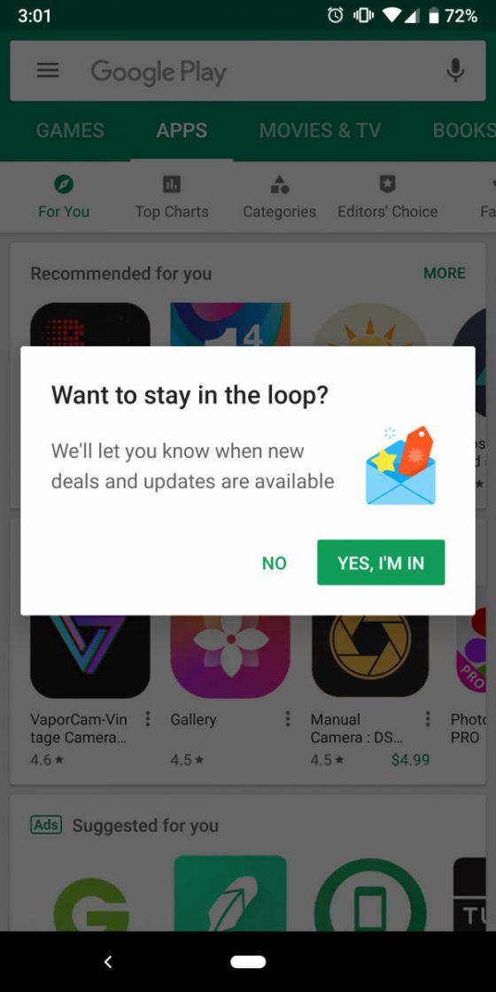 Sklep Google Play nowości nowe funkcje aplikacje Android