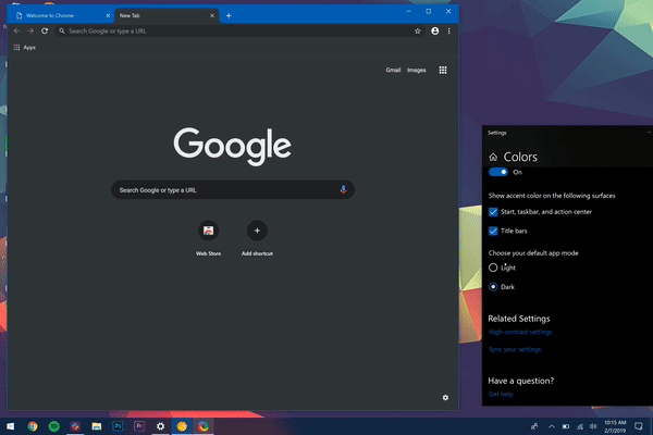 Google Chrome 74 beta dark mode ciemny motyw Windows 10