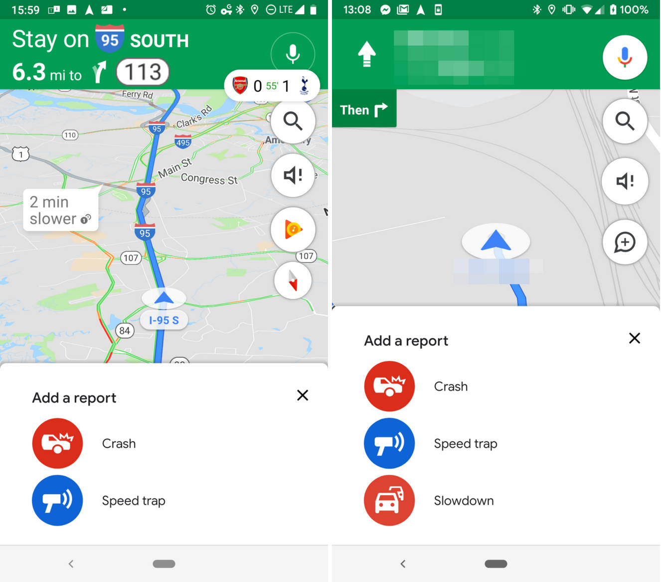 Mapy Google Maps spowolnienia ruchu drogowego raporty