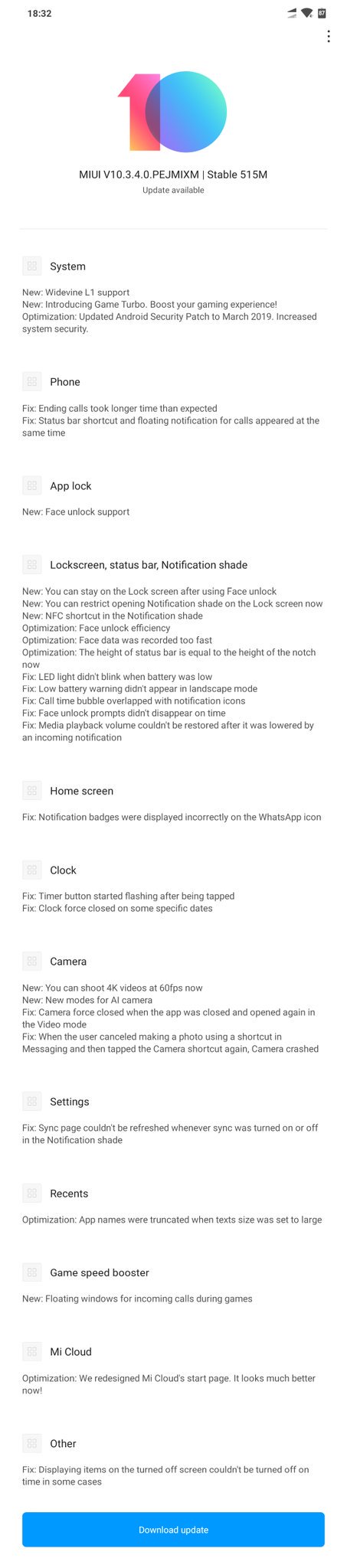 Xiaomi Pocophone F1 aktualizacja MIUI 10 Widevine L1 Netflix nagrywanie wideo 4K 60 fps