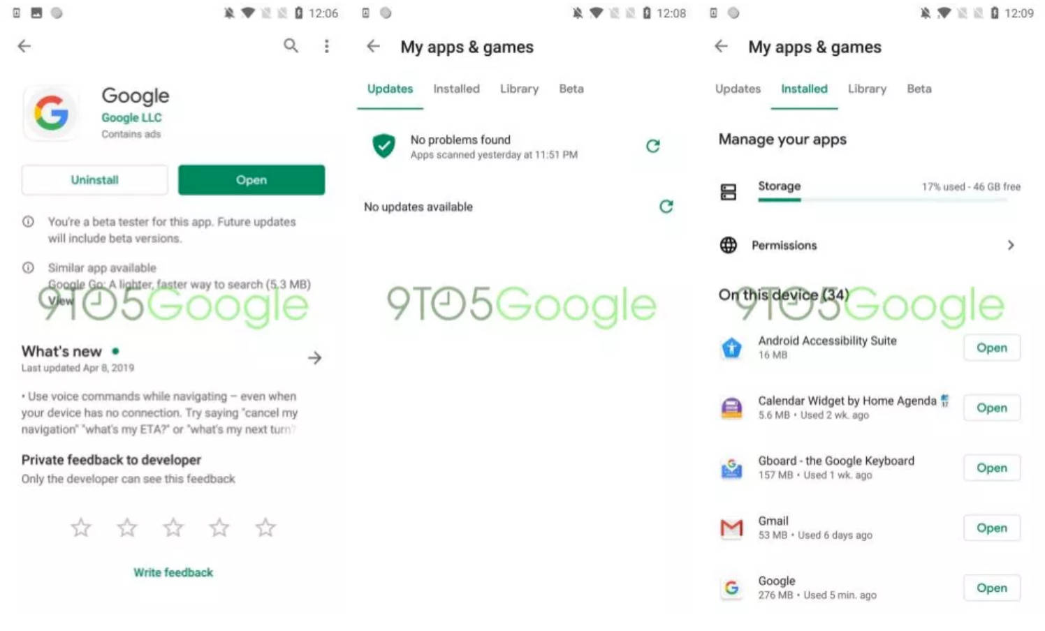 Sklep Play Google Android zmiany oparte na Material Theme nowy wygląd
