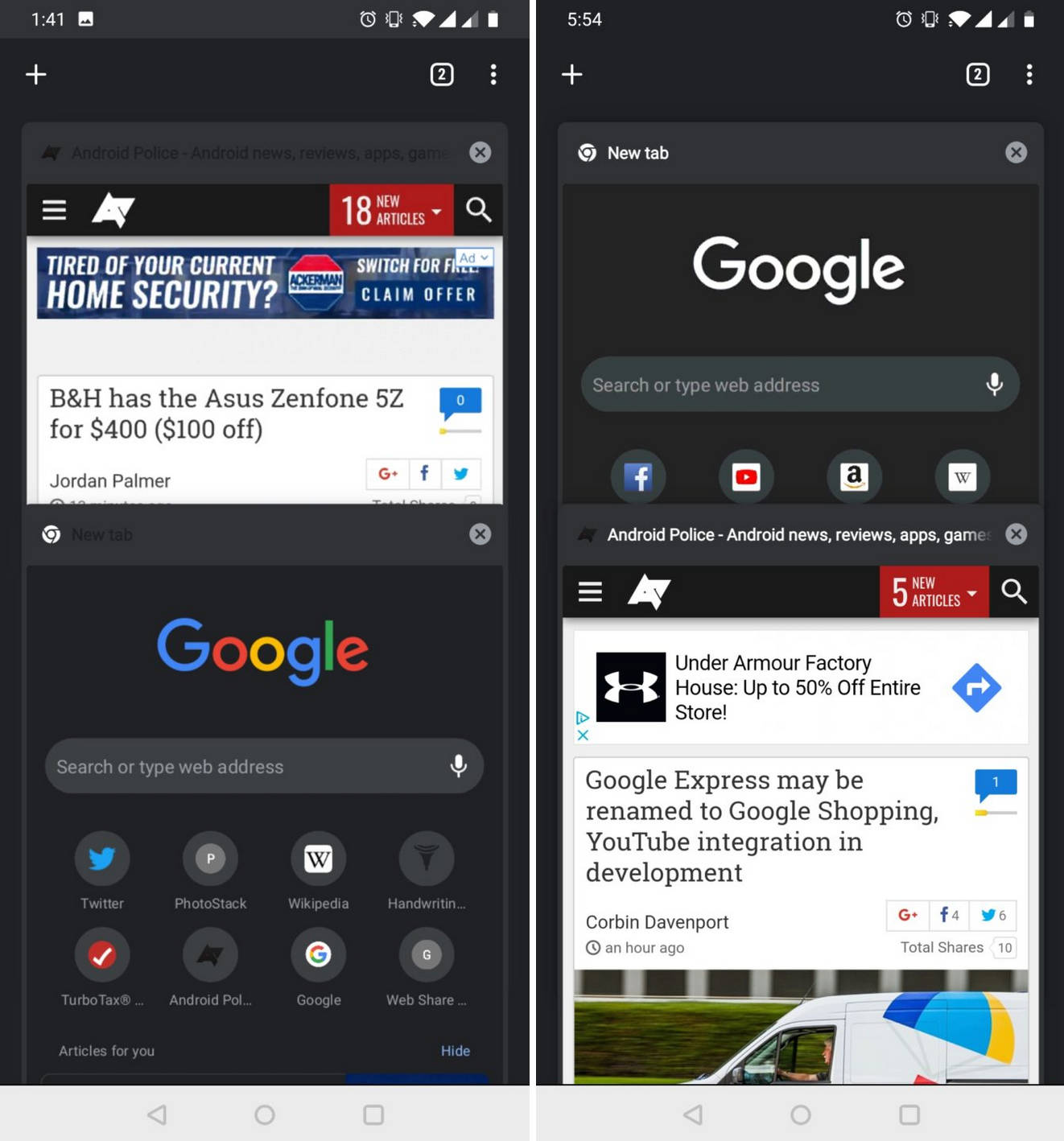Google Chrome 75 beta Android dark modem ciemny motyw co nowego 