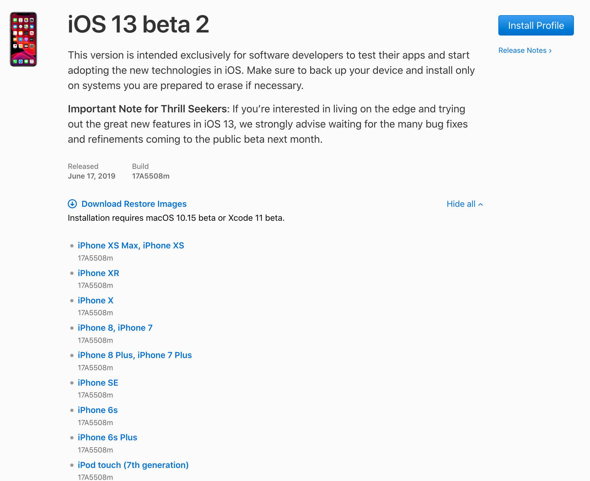 Apple iOS 13 beta 2 profil OTA gdzie pobrać aktualizacja jak zainstalować na iPone