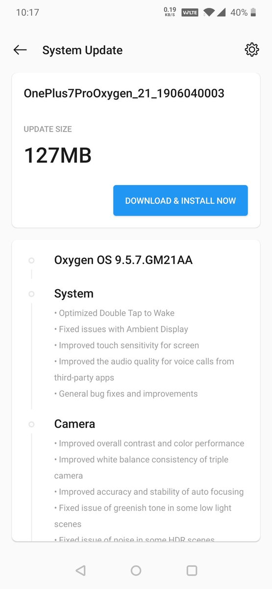 Aktualizacja OxyegnOS 9.5.7 dla OnePlus 7 Pro