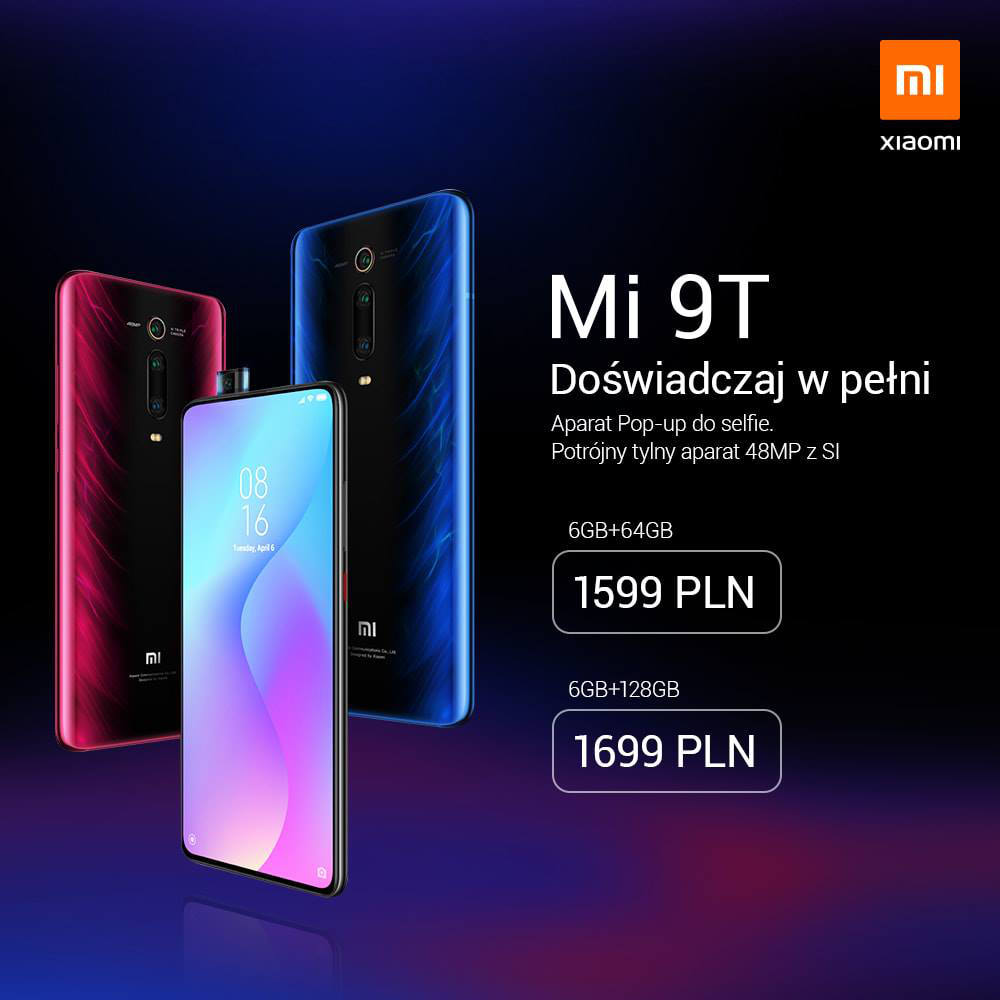 Xiaomi Mi 9T cena polska premiera gdzie kupić najtaniejw Polsce od ręki opinie specyfikacja techniczna