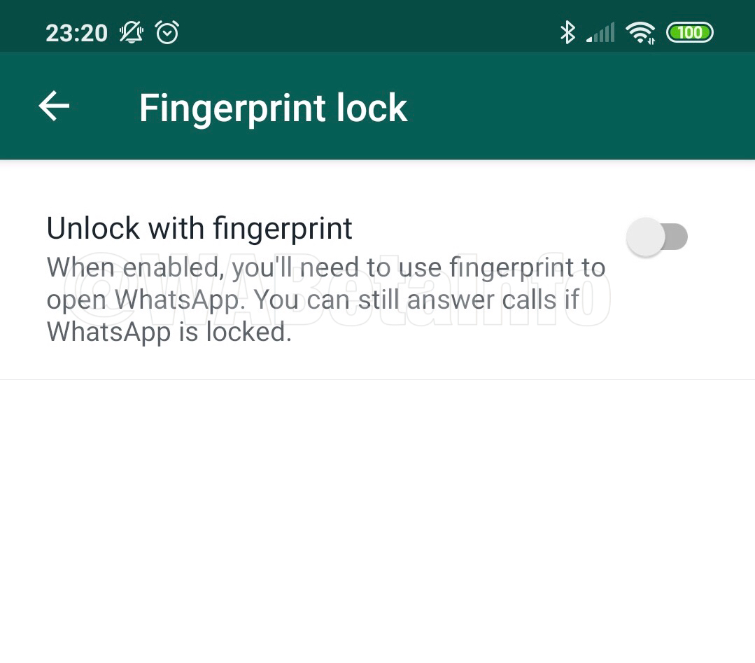 WhatsApp beta na Androida blokada czytnik linii papilarnych