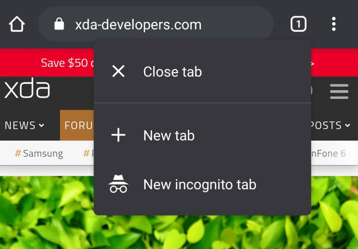 Google chrome na Androida nowe menu przycisk przełączania kart