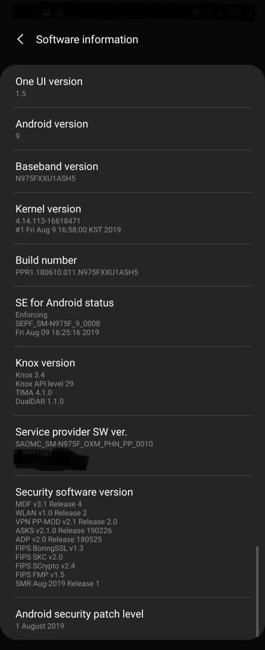 Samsung Galaxy Note 10 aktualizacja firmware ASH5 sierpniowe poprawki bezpieczeństwa One UI 1.5