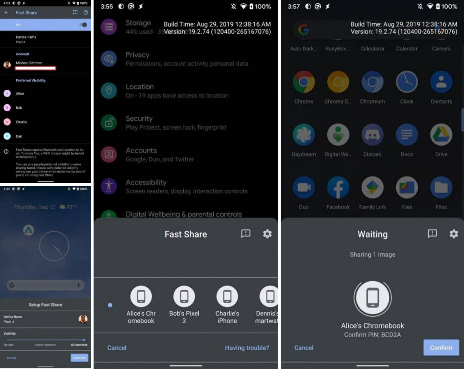 Google Pixel 4 Fast Share z Android 10 pest udostępnianie plików jak AirDrop kiedy