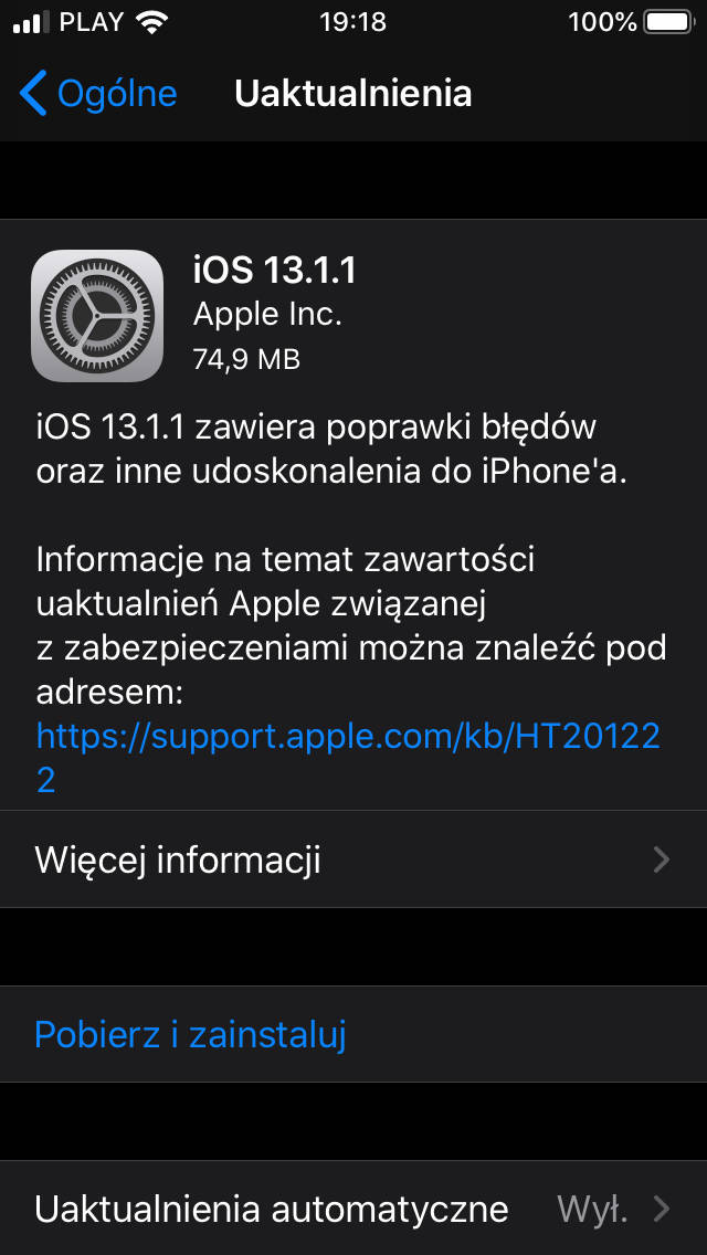 iOS 13.1.1 co nowego aktualizacja Apple iPhone opinie czy warto instalować