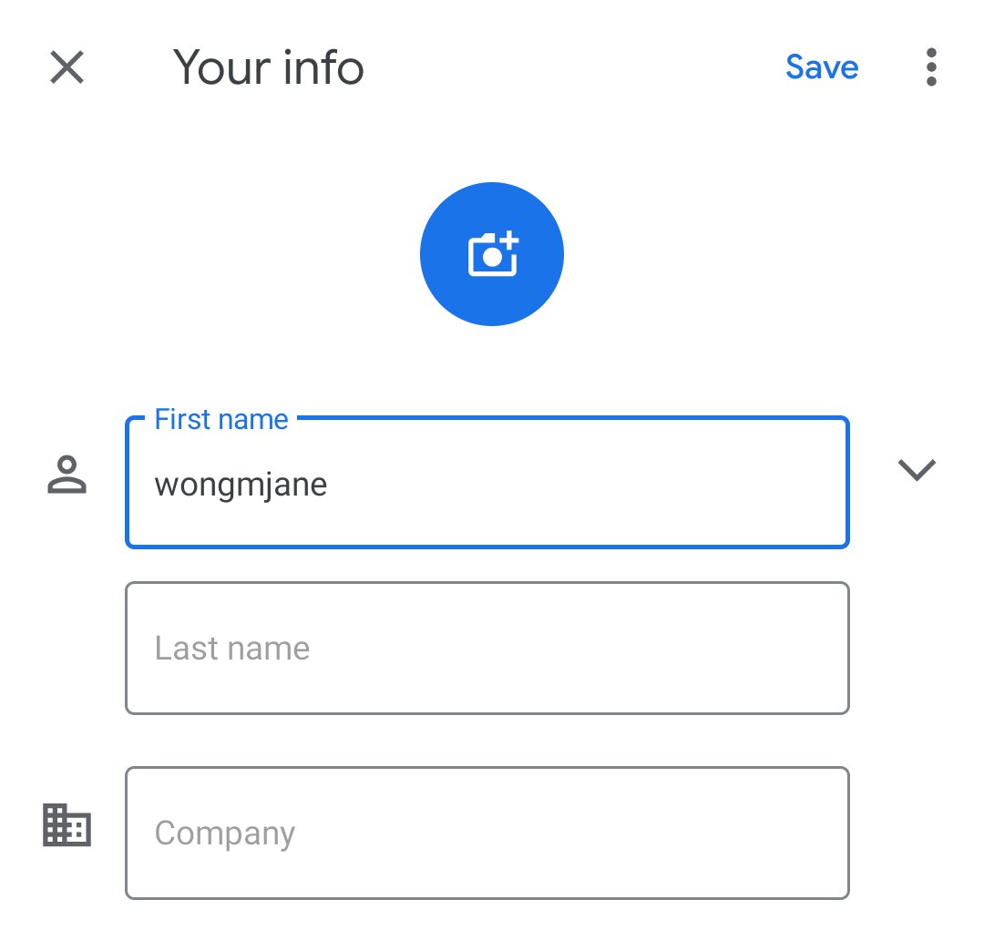 Aplikacja Kontakty Google 3.11 Android nowy widok edycji