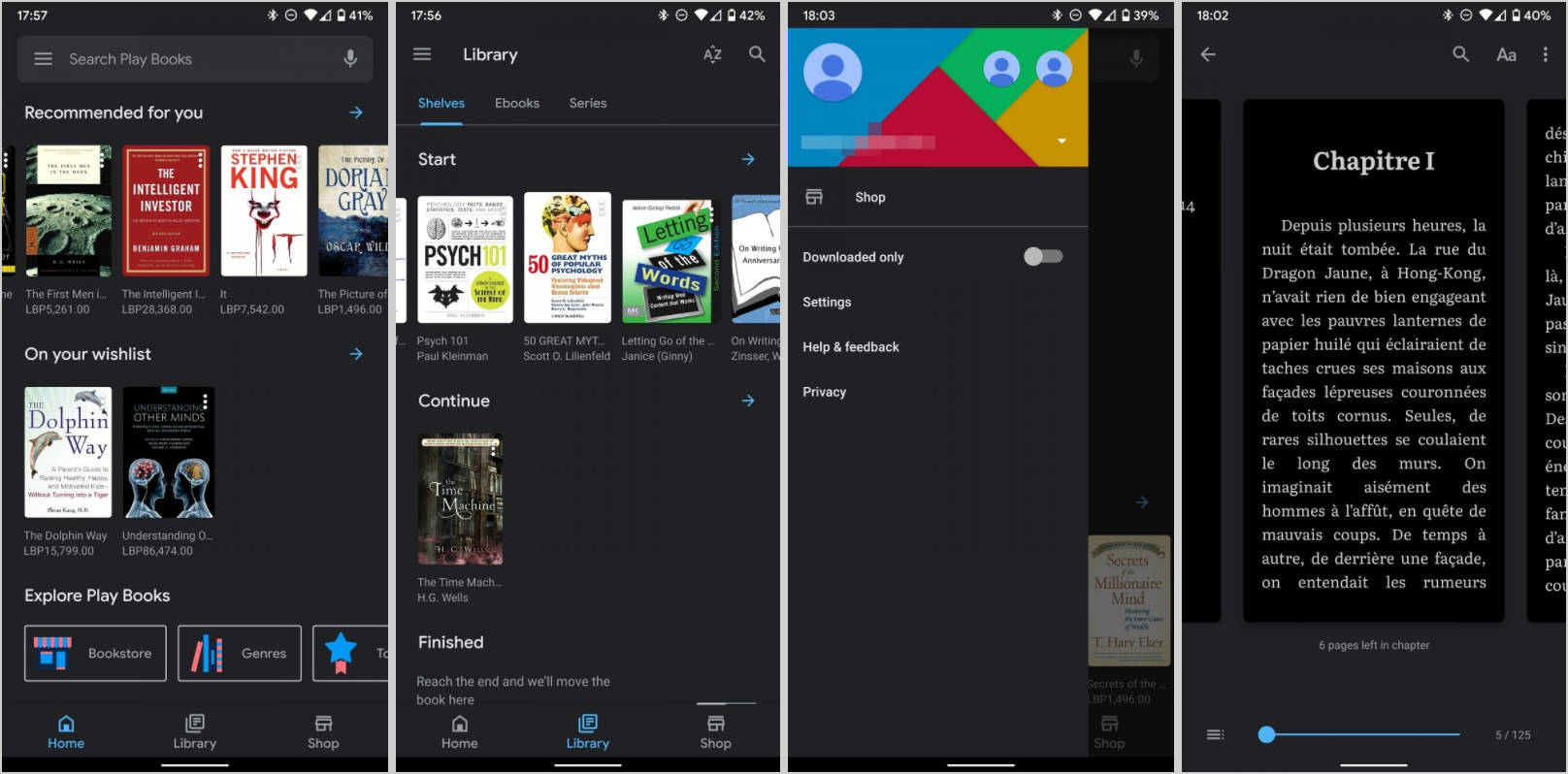 Książki Google Play 5.4 dark mode tryb ciemny motyw aktualizacja Android