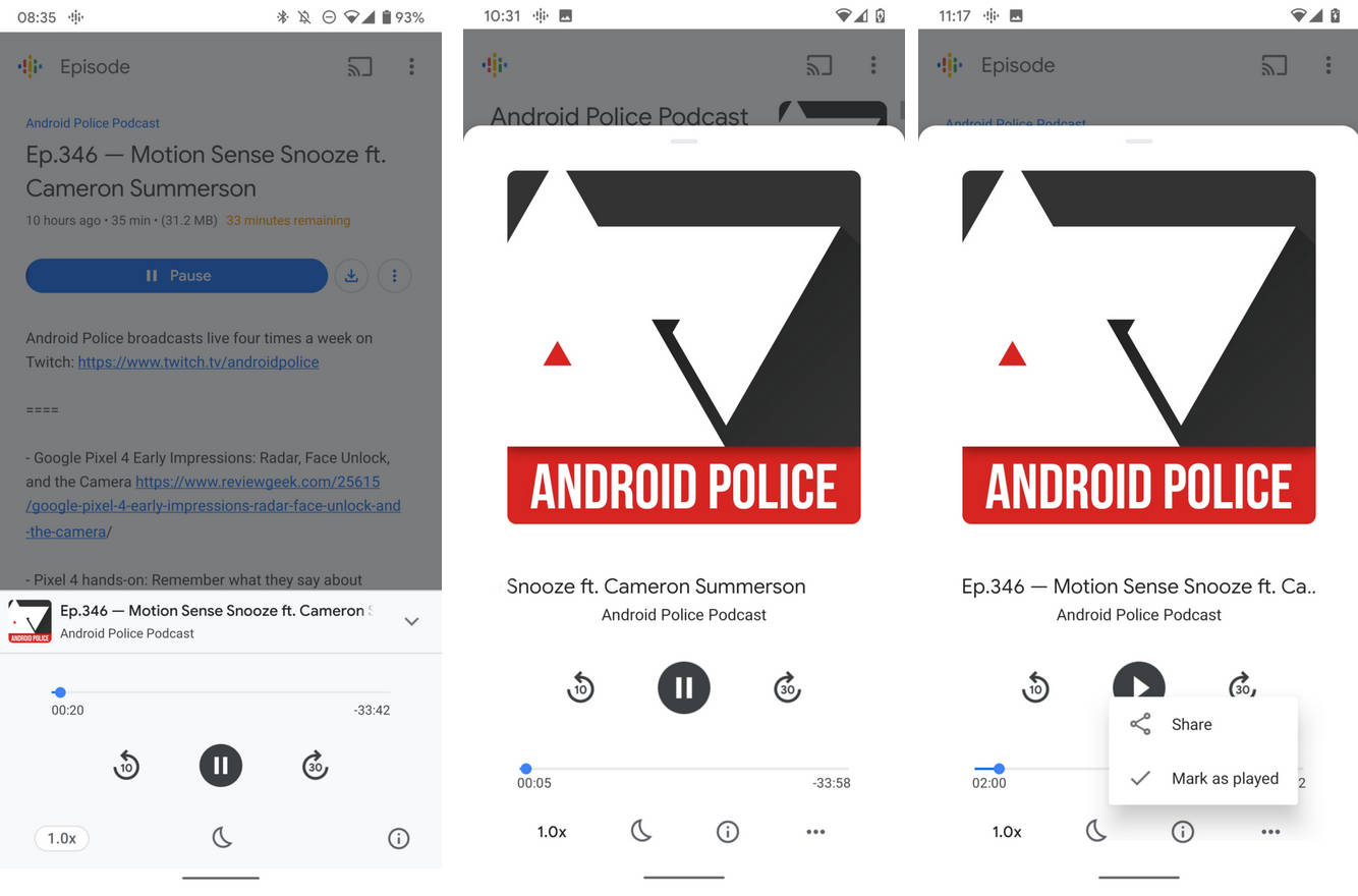 Podcasty Google aktualizacja Android nowy interfejs