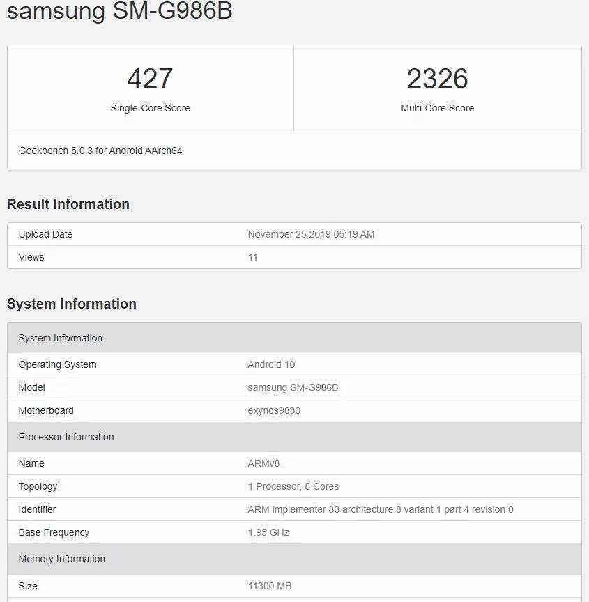 Samsung Galaxy S11 5G Geekbench specyfikacja techniczna opinie kiedy premiera plotki przecieki wycieki