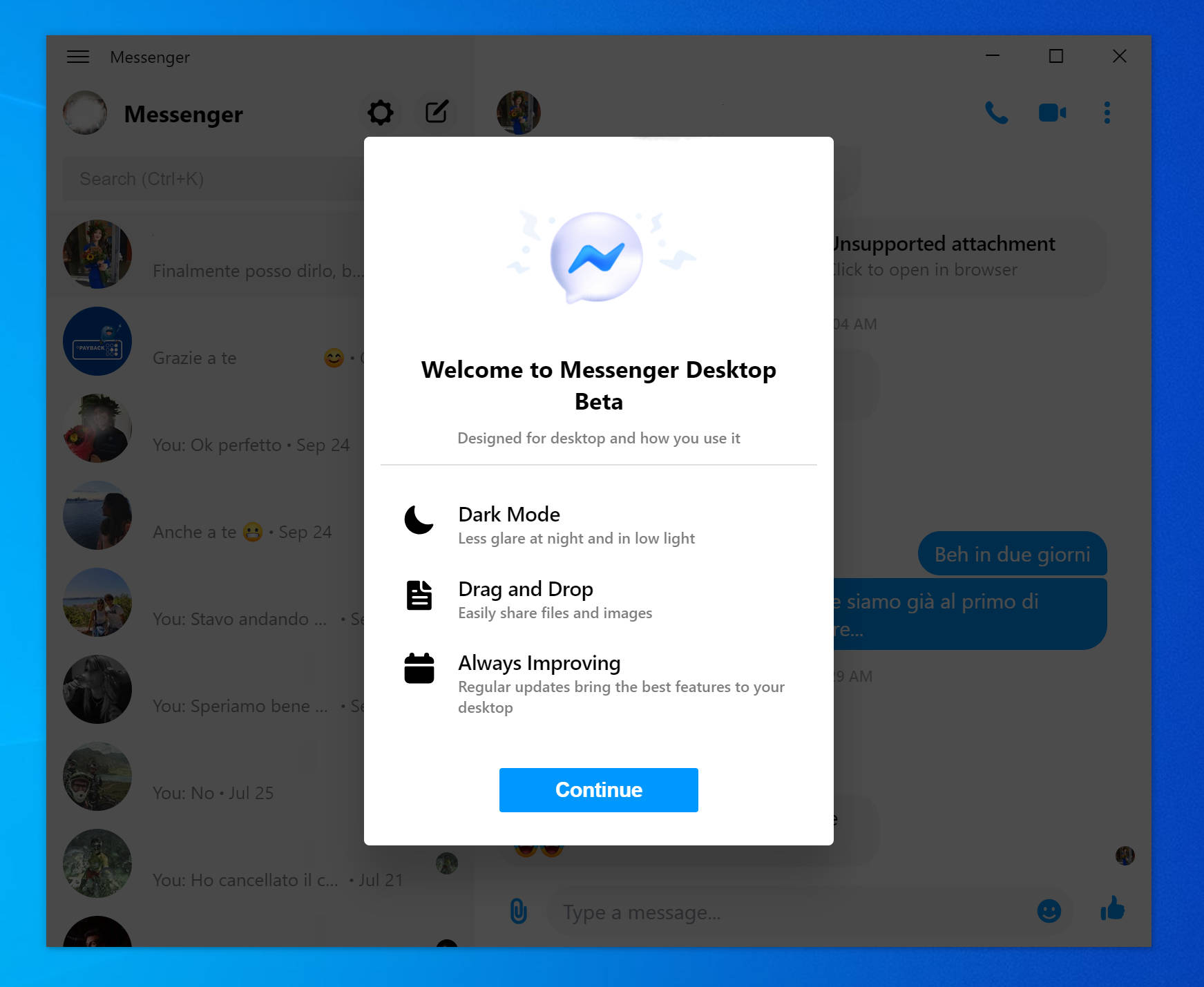 Nowy Messenger Desktop beta dla Windows 10 Facebook