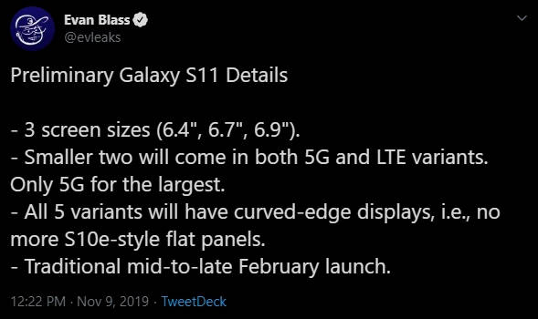 Samsung Galaxy S11 Plus 5G kiedy premiera plotki przecieki wycieki specyfikacja techniczna