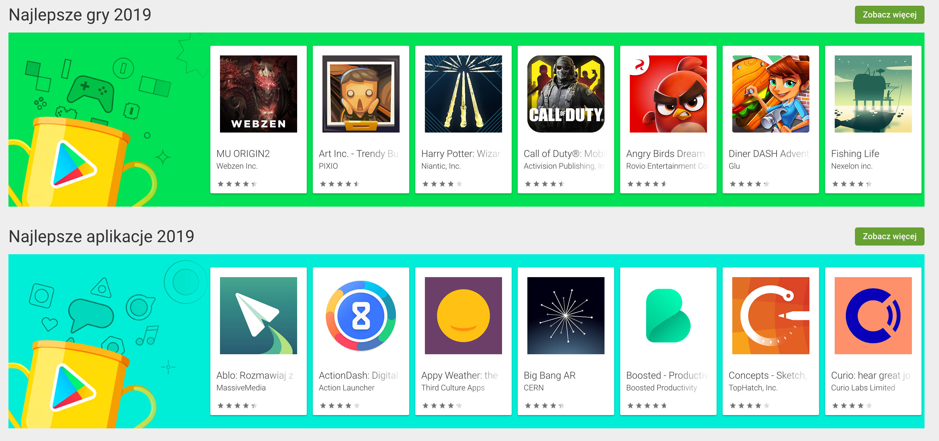 Best 2019 Google Play Sklep Play najlepsze aplikacje gry filmy Android