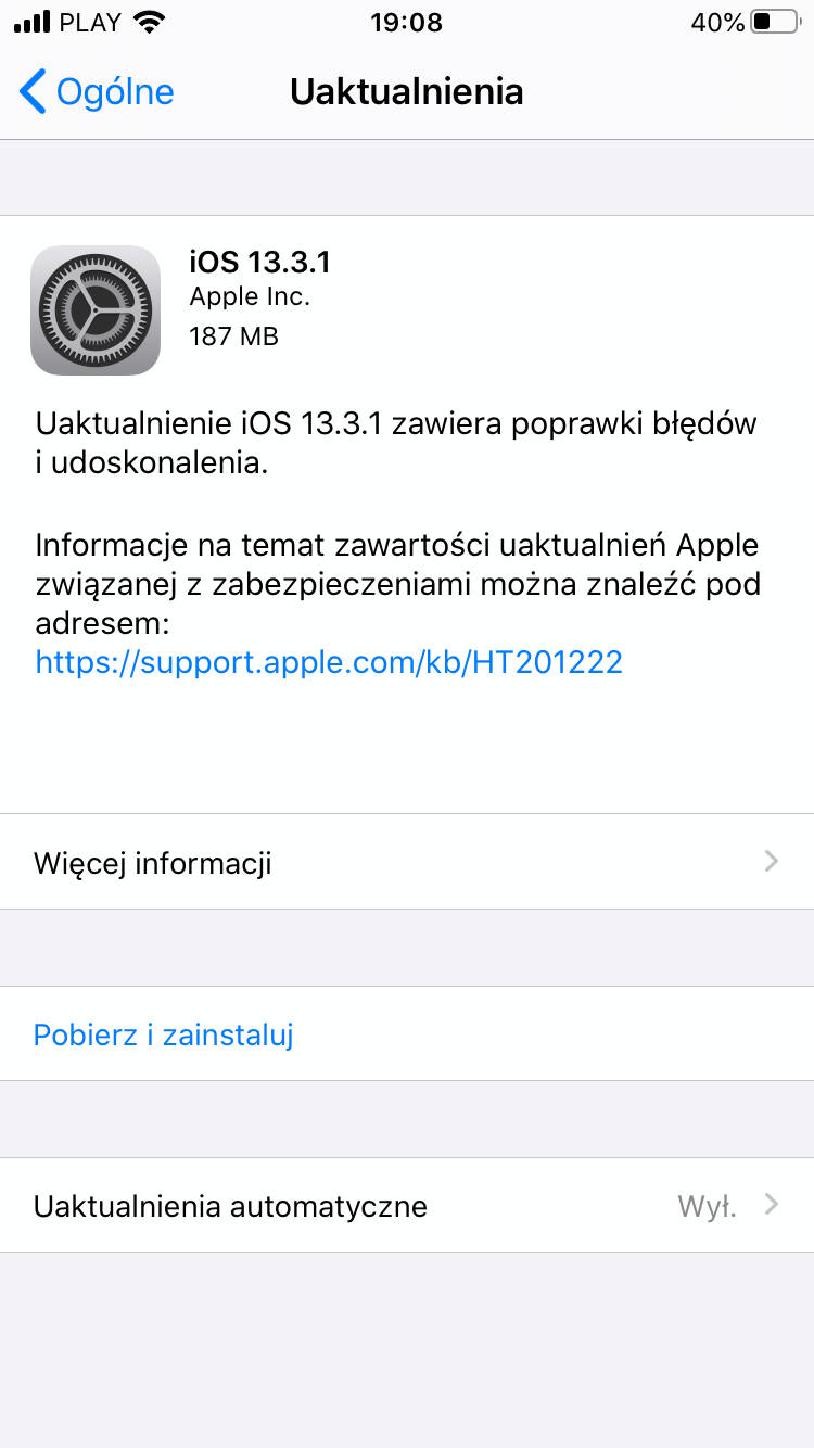 aktualizacja iOS13.3.1 Apple iPhone co nowego nowości opinie czy warto instalować aktualizować