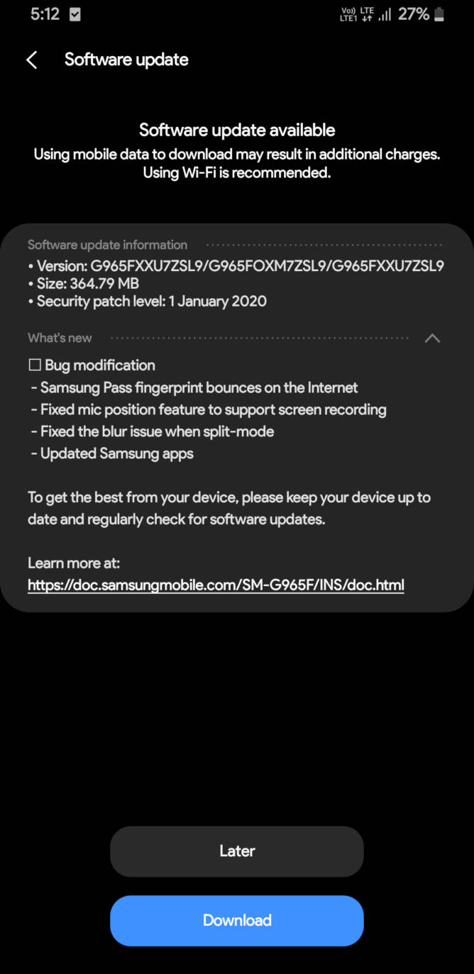 Samsung Galaxy S9 aktualizacja One UI 2.0 beta 3 Android 10 kiedy styczniowe poprawki bezpieczeństwa
