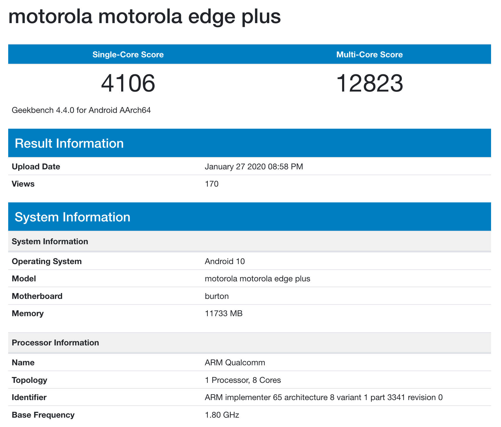 Motorola Edge Plus plotki przecieki wycieki specyfikacja dane techniczne kiedy premiera MWC 2020 Snapdragon 865