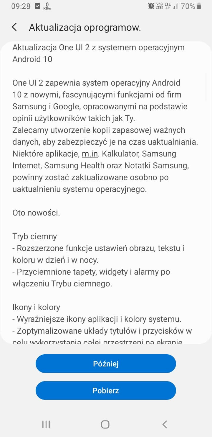 Aktualizacja Android z One UI 2.0 dla Samsung Galaxy S9 XEO w Polsce opinie czy warto instalować