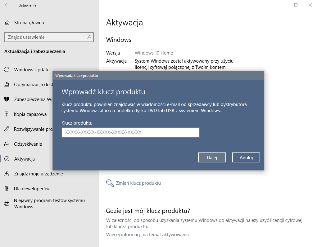 promocja na antywirusy jak aktywować klucz Windows 10 Pro OEM