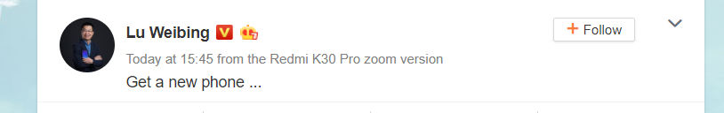 Redmi K30 Pro Zoom Edition Xiaomi Lu Weibing plotki przecieki wycieki specyfikacja dane techniczne