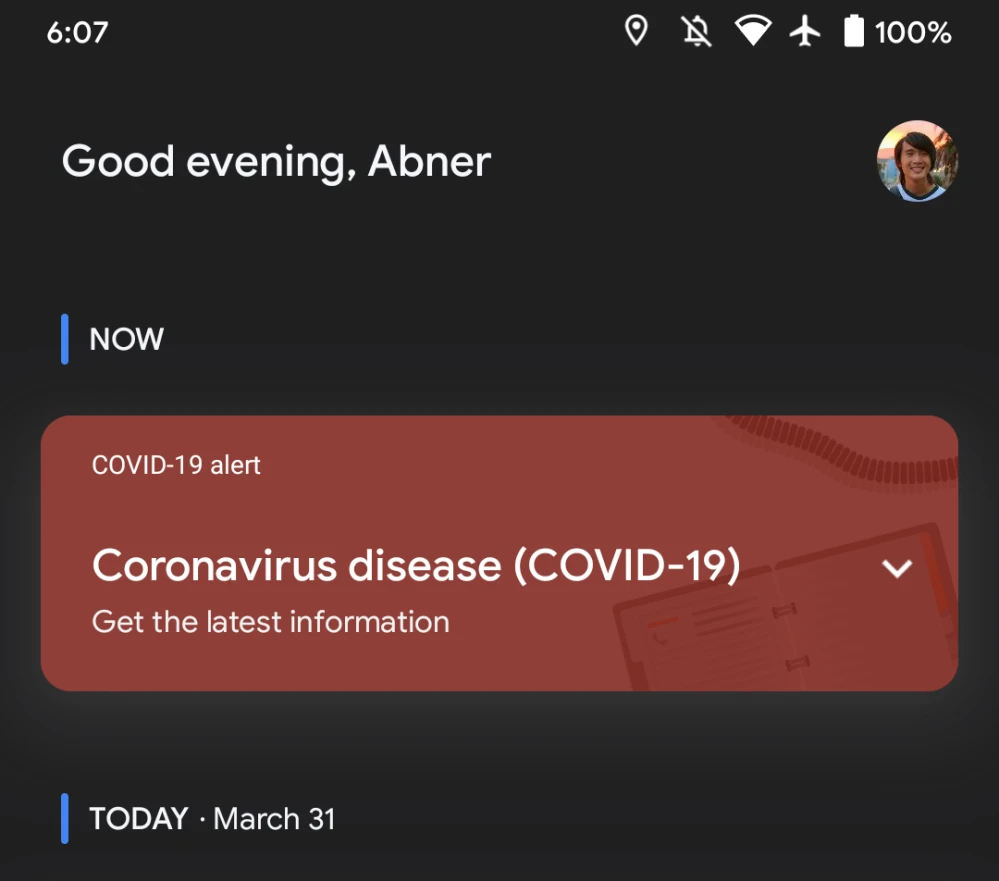 Asystent Google karta alert SOS koronawirus COVID-19