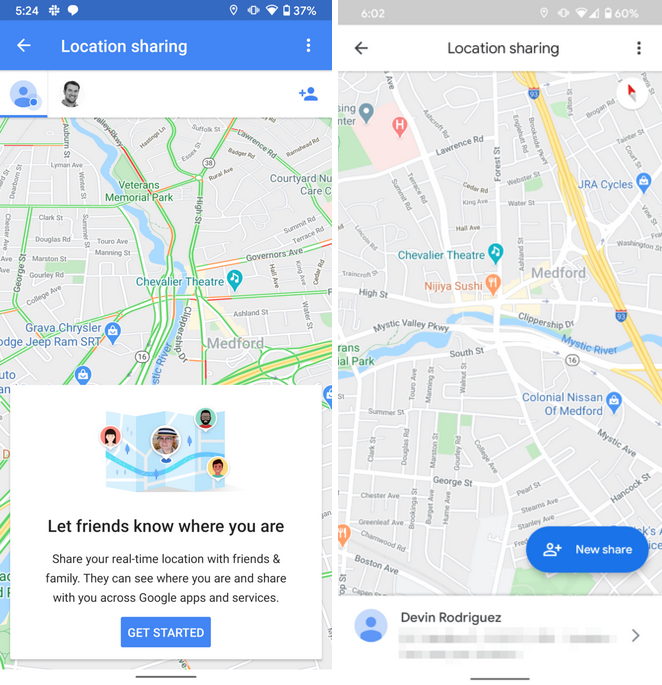 aplikacja Mapy Google Maps nowe udostępnianie lokalizacji znajomym