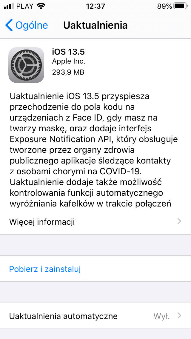 kiedy aktualizacja iOS 13.5 macOS 10.15.5 Apple iPhone opinie czy warto instalować lista nowości wykaz zmian co nowego