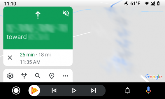 aplikacja Mapy Google Maps dla Android Auto nowe ikonki Material nawigacja