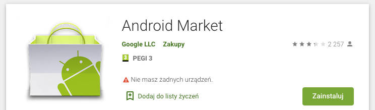 Android Market w Sklep Google Play aplikacje