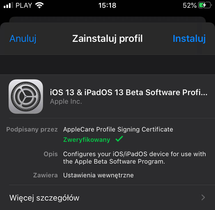 iOS 14 beta 1 profil jak zainstalować nowy system Apple dla iPhone iPadOS 14