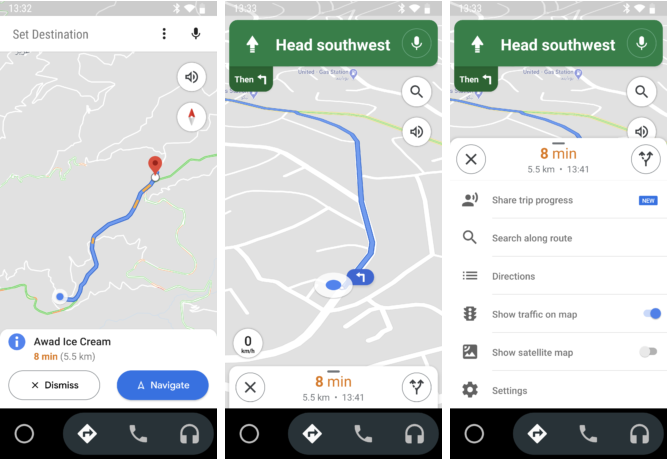 nowy interfejs Mapy Google Maps telefony z Android Auto