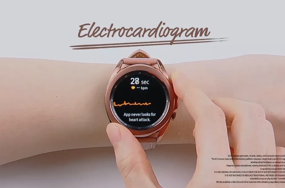 smartwatche Samsung Galaxy Watch 3 funkcja EKG elektrokardiogram jak używać kiedy w Polsce