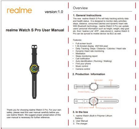 smartwatch Realme Watch S Pro specyfikacja dane techniczne opinie