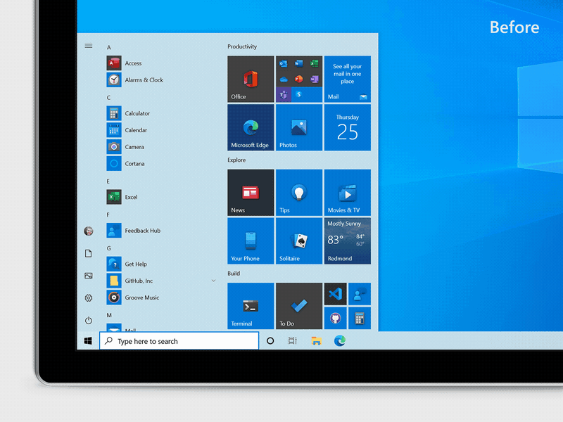 jesienna aktualizacja Windows 10 October 2020 Update co nowego nowości nowe menu Start wykaz zmian