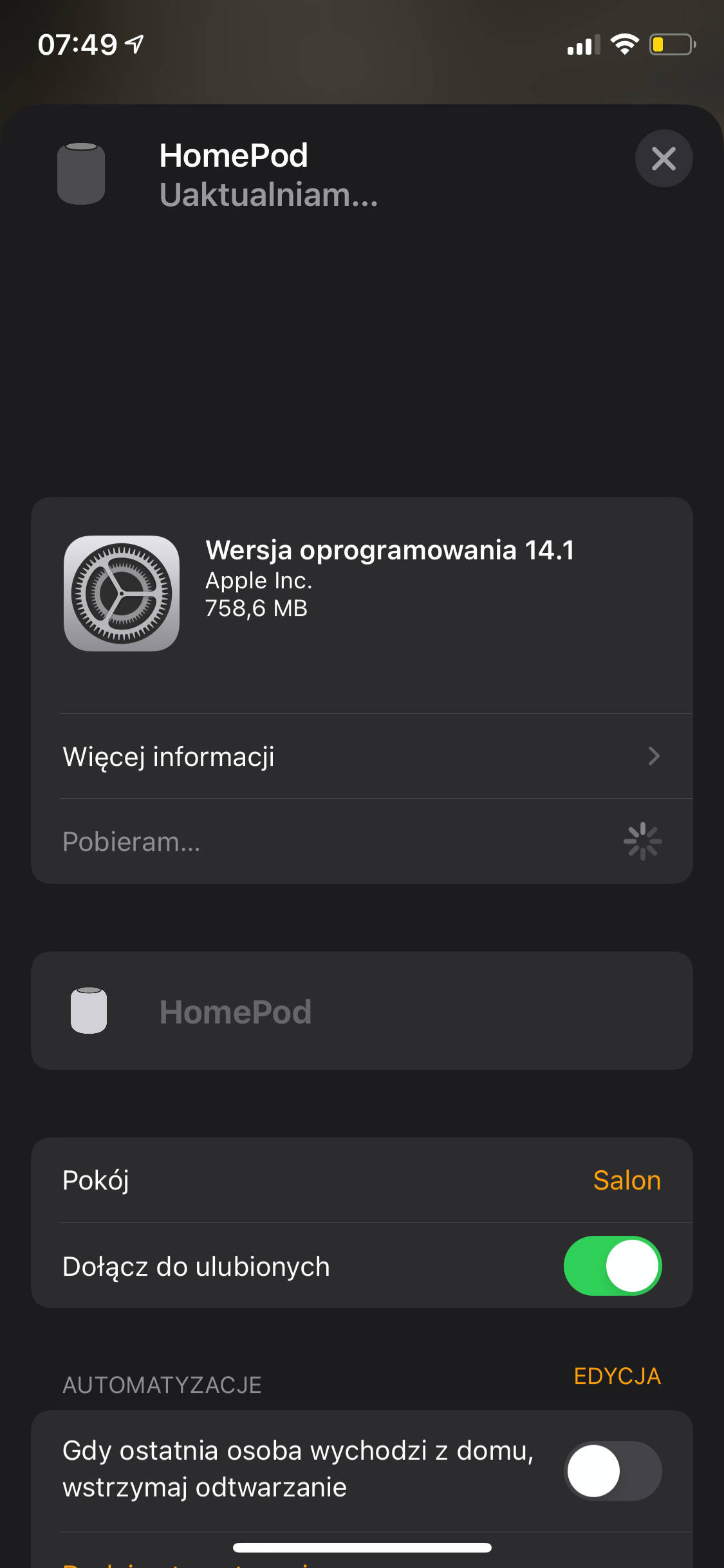 Aktualizacja iOS 14.1 HomePod co nowego nowości wykaz zmian Interkom czy warto instalować opinie 