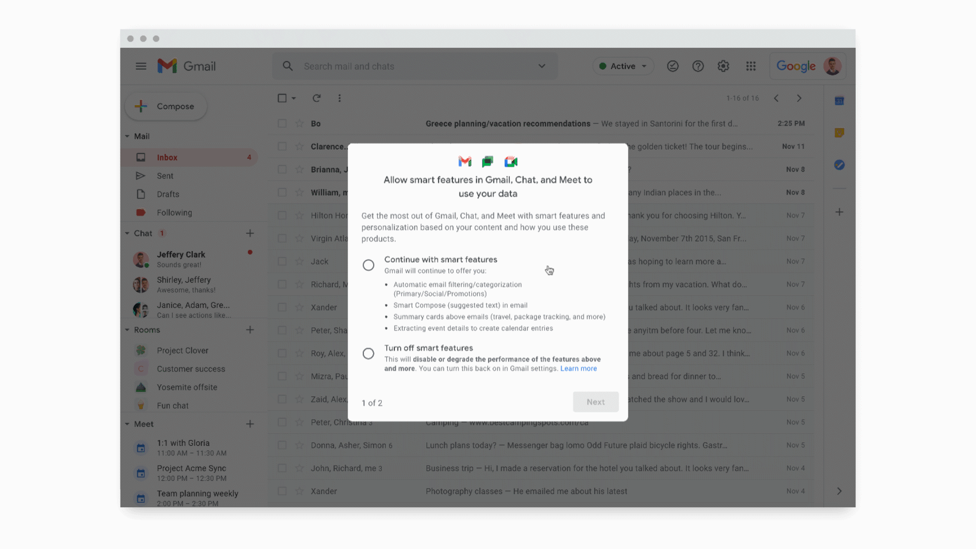 aplikacja Gmail nowe ustawienia kontrola nad danymi