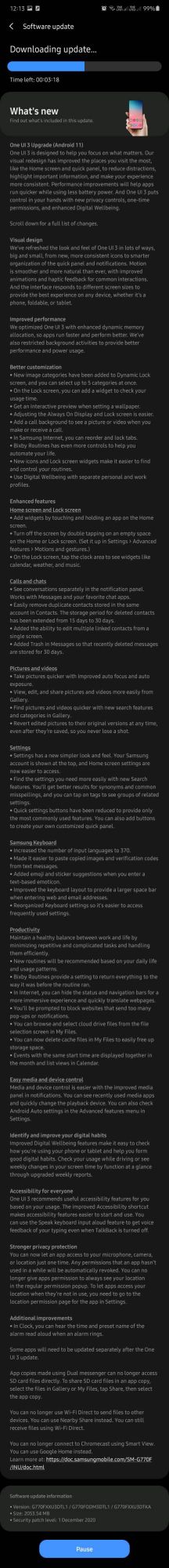 aktualizacja One UI 3.0 Android 11 dla Samsung Galaxy S10 Lite kiedy
